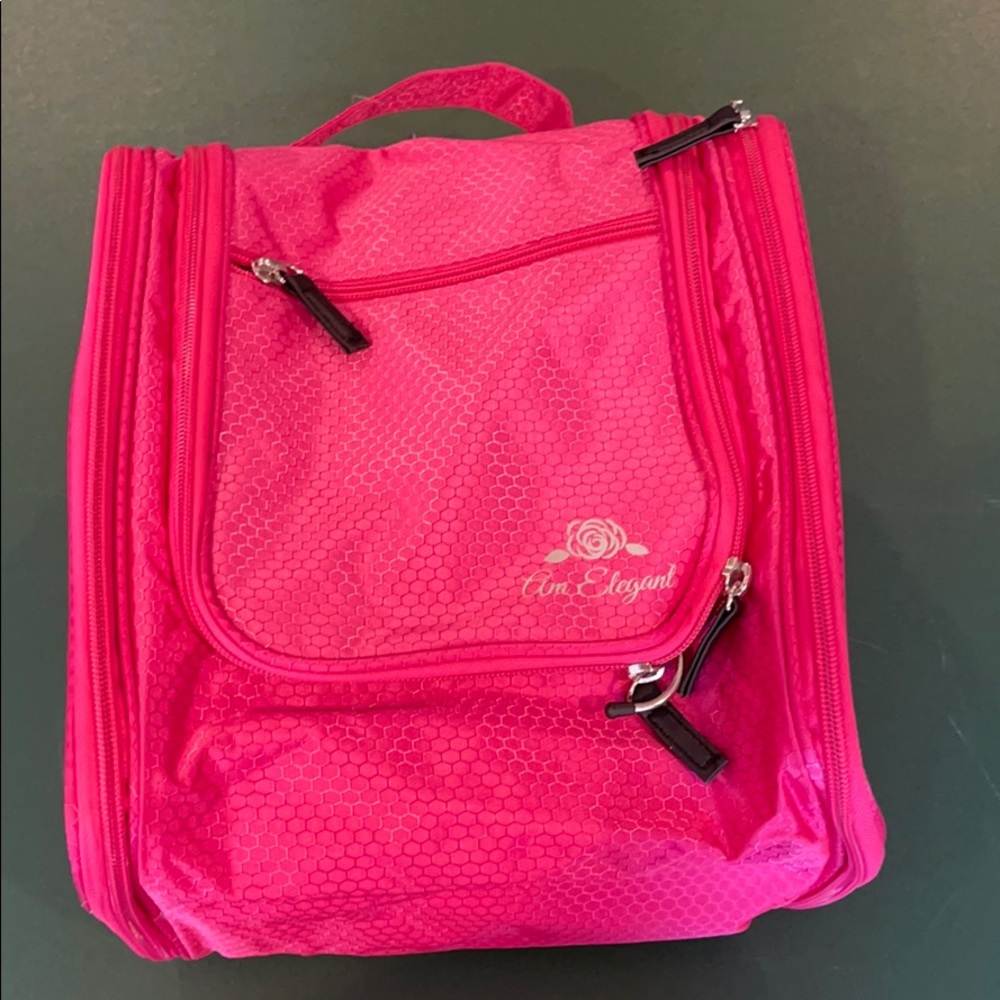 Pink hanging toiletry bag